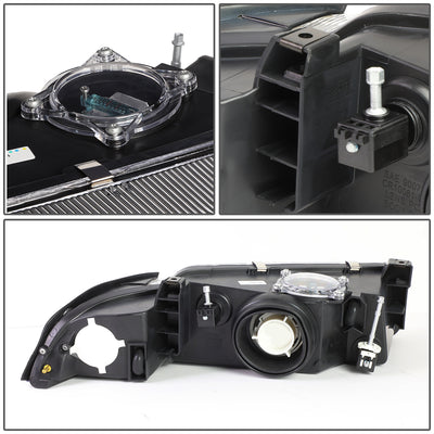D-Motoring - Headlights - Chrome Housing - Amber Corner - Plug-n-Play - Pair - Chrysler Cirrus / Dodge Stratus / Plymouth Breeze - 5