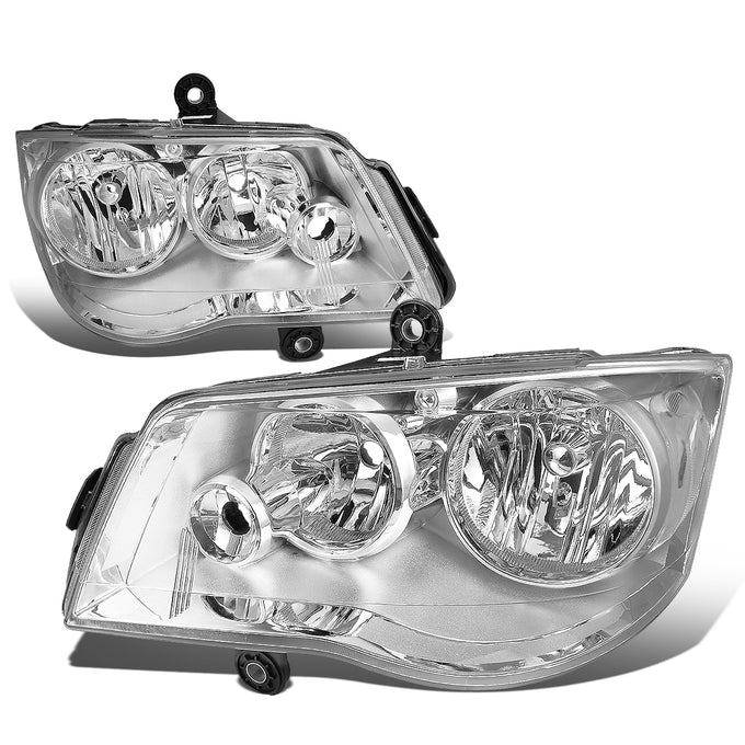 D-Motoring - Headlights - Chrome Housing - Clear Corner - Plug-n-Play - Pair - Chrysler Town & Country / Dodge Grand Caravan - 1