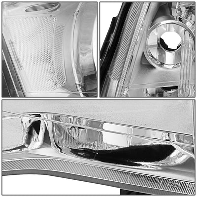 D-Motoring - Headlights - Chrome Housing - Clear Corner - Plug-n-Play - Pair - Chrysler Town & Country / Dodge Grand Caravan - 4