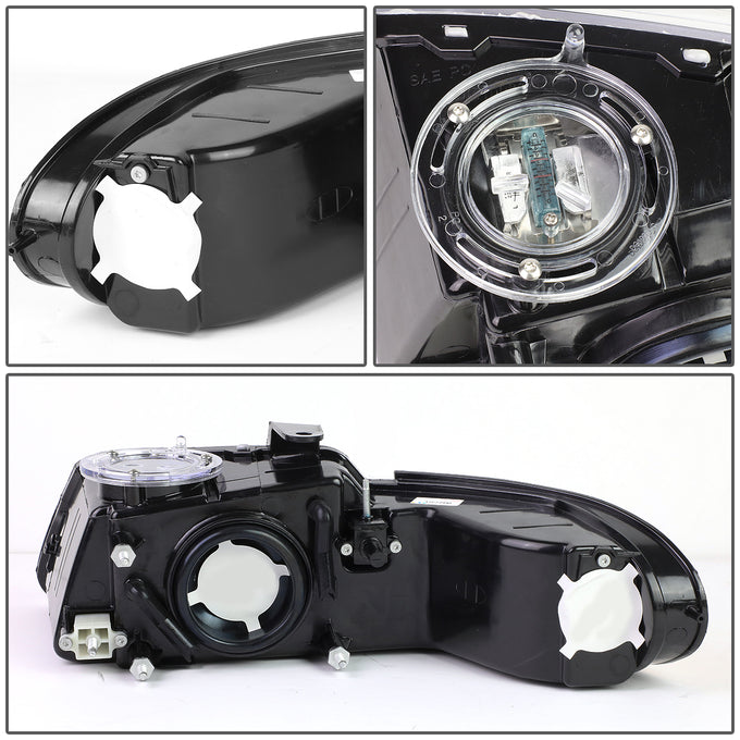 D-Motoring - Headlights - Smoked Lens - Clear Corner - Plug-n-Play - Pair - Chrysler Town & Country / Dodge Caravan / Grand Caravan / Plymouth Voyager - 5