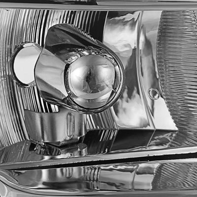 D-Motoring - Headlights - Chrome Housing - Clear Lens - Amber Corner - Projector - Plug-n-Play - Pair - Chrysler Town & Country / Dodge Caravan / Grand Caravan / Plymouth Voyager - 3