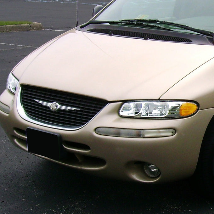 D-Motoring - Headlights - Chrome Housing - Clear Lens - Amber Corner - Projector - Plug-n-Play - Pair - Chrysler Town & Country / Dodge Caravan / Grand Caravan / Plymouth Voyager - 7