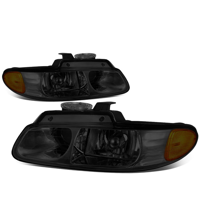 D-Motoring - Headlights - Smoked Lens - Amber Corner - Projector - Plug-n-Play - Pair - Chrysler Town & Country / Dodge Caravan / Grand Caravan / Plymouth Voyager - 1