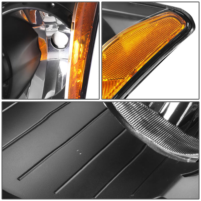 D-Motoring - Headlights - Black Housing - Amber Corner - Plug-n-Play - Pair - 07-12 Dodge Caliber - 3