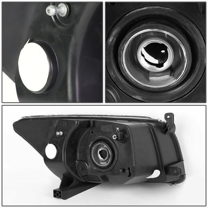 D-Motoring - Headlights - Black Housing - Clear Corner - Plug-n-Play - Pair - 07-12 Dodge Caliber - 4