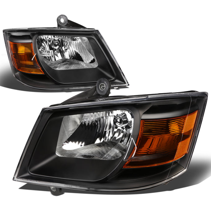 D-Motoring - Headlights - Black Housing - Amber Corner - Plug-n-Play - Pair - 08-10 Dodge Grand Caravan - 1