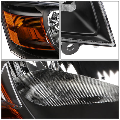 D-Motoring - Headlights - Black Housing - Amber Corner - Plug-n-Play - Pair - 08-10 Dodge Grand Caravan - 3
