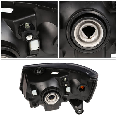 D-Motoring - Headlights - Black Housing - Amber Corner - Plug-n-Play - Pair - 08-10 Dodge Grand Caravan - 4