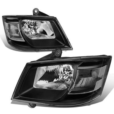 D-Motoring - Headlights - Black Housing - Clear Corner - Plug-n-Play - Pair - 08-10 Dodge Grand Caravan - 1