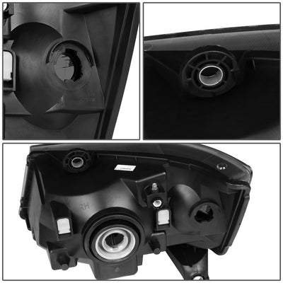 D-Motoring - Headlights - Black Housing - Clear Corner - Plug-n-Play - Pair - 08-10 Dodge Grand Caravan - 5