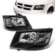 08-10 Dodge Grand Caravan Headlights - Black Housing - Clear Corner - Plug-n-Play - Pair