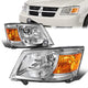 08-10 Dodge Grand Caravan Headlights - Chrome Housing - Clear Lens - Amber Corner - Plug-n-Play - Pair