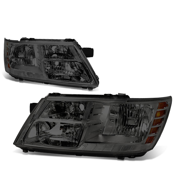 D-Motoring - 09-17 Dodge Journey Headlights - Chrome Housing - Smoked Lens - Amber Corner - Plug-n-Play - Pair - 1