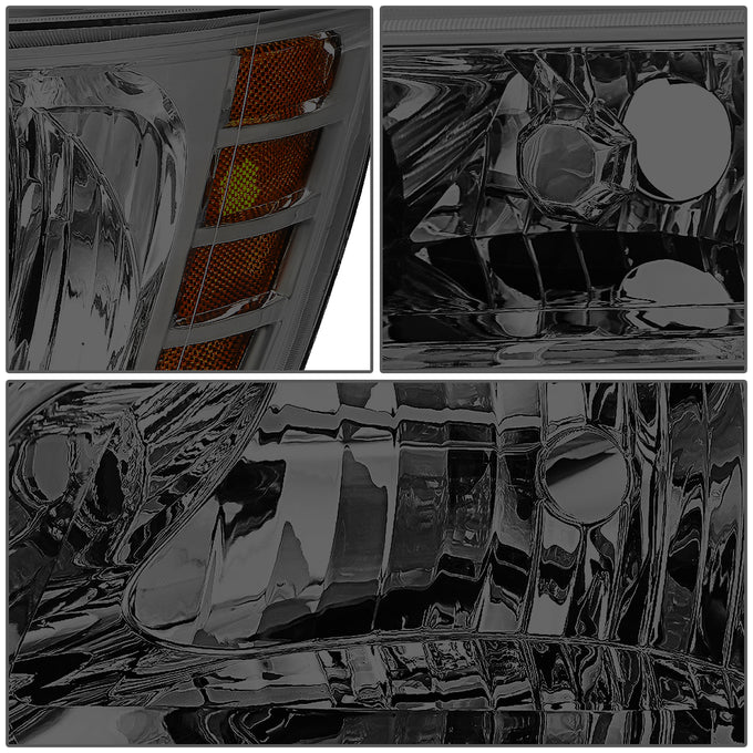 D-Motoring - 09-17 Dodge Journey Headlights - Chrome Housing - Smoked Lens - Amber Corner - Plug-n-Play - Pair - 4