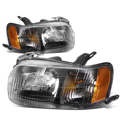 D-Motoring - Headlights - Black Housing - Amber Corner - Plug-n-Play - Pair - 01-04 Ford Escape - 1