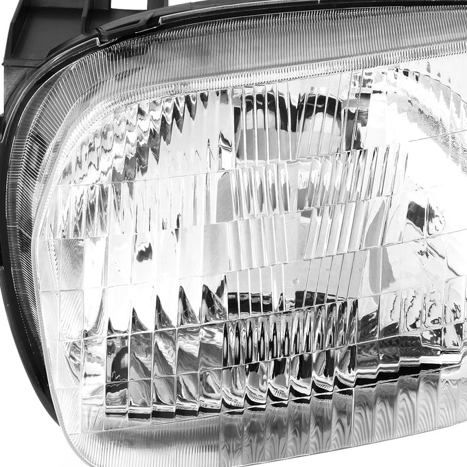 D-Motoring - Headlights - Chrome Housing - Clear Lens - Amber Corner - Plug-n-Play - Pair - 01-04 Ford Escape - 2