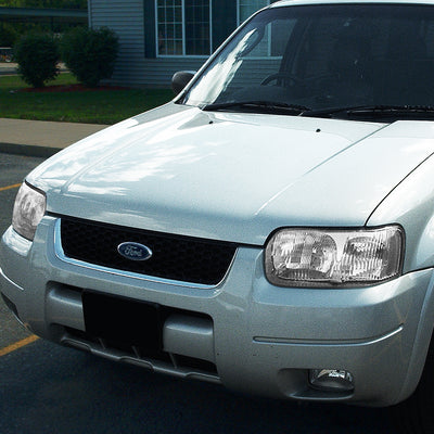 D-Motoring - Headlights - Chrome Housing - Clear Corner - Plug-n-Play - Pair - 01-04 Ford Escape - 6