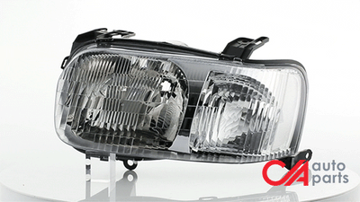D-Motoring - Headlights - Chrome Housing - Clear Corner - Plug-n-Play - Pair - 01-04 Ford Escape - 2