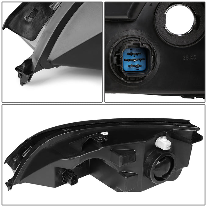 D-Motoring - 05-07 Ford Focus  Headlights - Black Housing - Plug-n-Play - Pair - 4