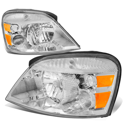 D-Motoring - Headlights - Chrome Housing - Clear Lens - Amber Corner - Plug-n-Play - Pair - Ford Freestar / Mercury Monterey - 1