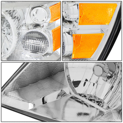 D-Motoring - Headlights - Chrome Housing - Clear Lens - Amber Corner - Plug-n-Play - Pair - Ford Freestar / Mercury Monterey - 3