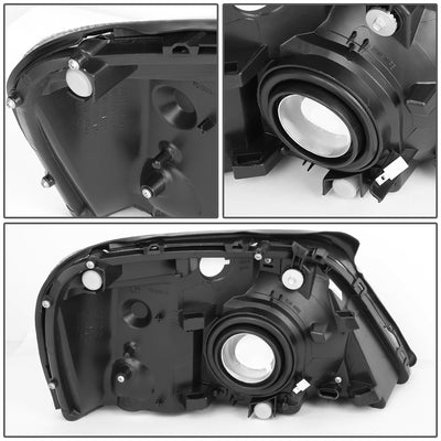 D-Motoring - Headlights - Chrome Housing - Clear Lens - Amber Corner - Plug-n-Play - Pair - Ford Freestar / Mercury Monterey - 4
