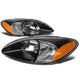 D-Motoring - Headlights - Black Housing - Clear Lens - Amber Corner - Plug-n-Play - Pair - 00-07 Ford Taurus - 1