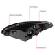 D-Motoring - Headlights - Black Housing - Clear Lens - Amber Corner - Plug-n-Play - Pair - 00-07 Ford Taurus - 6