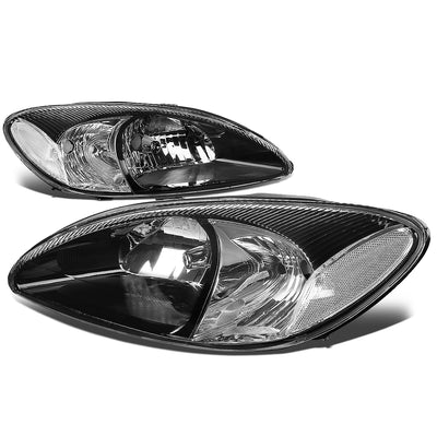 D-Motoring - Headlights - Black Housing - Clear Lens - Clear Corner - Plug-n-Play - Pair - 00-07 Ford Taurus - 1