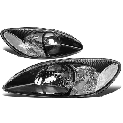 D-Motoring - Headlights - Black Housing - Clear Lens - Clear Corner - Plug-n-Play - Pair - 00-07 Ford Taurus - 4
