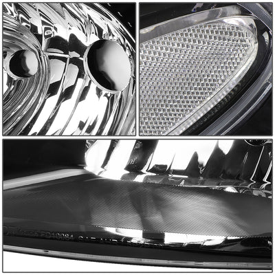 D-Motoring - Headlights - Black Housing - Clear Lens - Clear Corner - Plug-n-Play - Pair - 00-07 Ford Taurus - 3