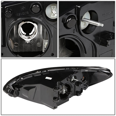 D-Motoring - Headlights - Black Housing - Clear Lens - Clear Corner - Plug-n-Play - Pair - 00-07 Ford Taurus - 5