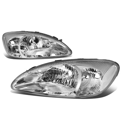 D-Motoring - Headlights - Chrome Housing - Clear Corner - Plug-n-Play - Pair - 00-07 Ford Taurus - 1