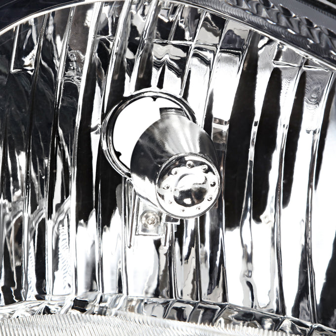 D-Motoring - Headlights - Chrome Housing - Clear Corner - Plug-n-Play - Pair - 00-07 Ford Taurus - 2