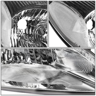 D-Motoring - Headlights - Chrome Housing - Clear Corner - Plug-n-Play - Pair - 00-07 Ford Taurus - 3