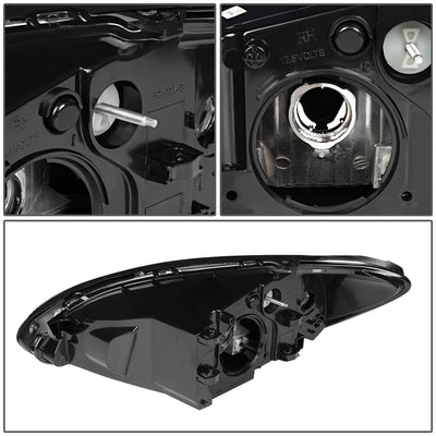D-Motoring - Headlights - Chrome Housing - Clear Corner - Plug-n-Play - Pair - 00-07 Ford Taurus - 4