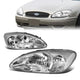 00-07 Ford Taurus Headlights - Chrome Housing - Clear Corner - Plug-n-Play - Pair