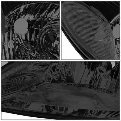 D-Motoring - Headlights - Smoked Lens - Clear Corner - Plug-n-Play - Pair - 00-07 Ford Taurus - 4