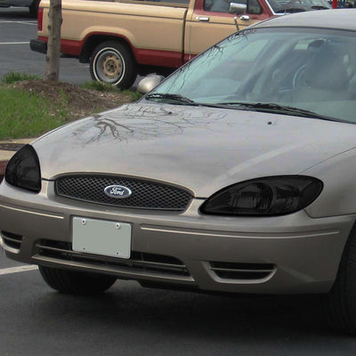 D-Motoring - Headlights - Smoked Lens - Clear Corner - Plug-n-Play - Pair - 00-07 Ford Taurus - 6