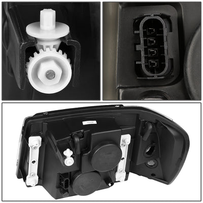 D-Motoring - Headlights - Black Housing - Amber Corner - Plug-n-Play - Pair - 02-09 GMC Envoy - 4