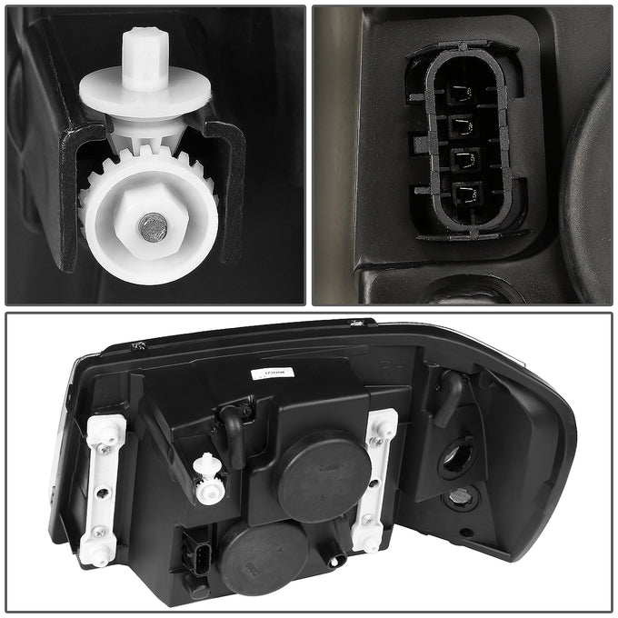 D-Motoring - Headlights - Black Housing - Amber Corner - Plug-n-Play - Pair - 02-09 GMC Envoy - 4
