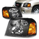 02-09 GMC Envoy Headlights - Black Housing - Amber Corner - Plug-n-Play - Pair