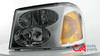 D-Motoring - Headlights - Chrome Housing - Amber Corner - Plug-n-Play - Pair - 02-09 GMC Envoy - 2