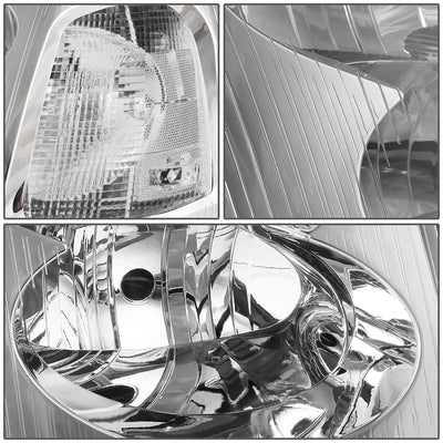 D-Motoring - Headlights - Chrome Housing - Clear Corner - Plug-n-Play - Pair - 02-09 GMC Envoy - 4