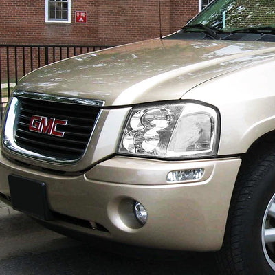 D-Motoring - Headlights - Chrome Housing - Clear Corner - Plug-n-Play - Pair - 02-09 GMC Envoy - 6