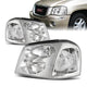 02-09 GMC Envoy Headlights - Chrome Housing - Clear Corner - Plug-n-Play - Pair