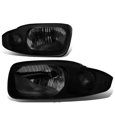 D-Motoring - Headlights - Smoked Lens - Clear Corner - Plug-n-Play - Pair - 03-05 Chevrolet Cavalier - 1