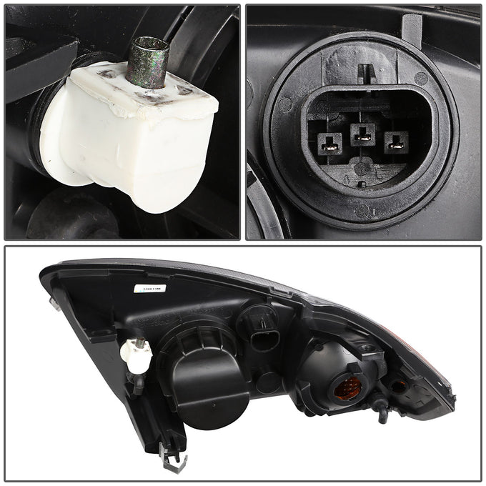 D-Motoring - Headlights - Smoked Lens - Clear Corner - Plug-n-Play - Pair - 03-05 Chevrolet Cavalier - 4