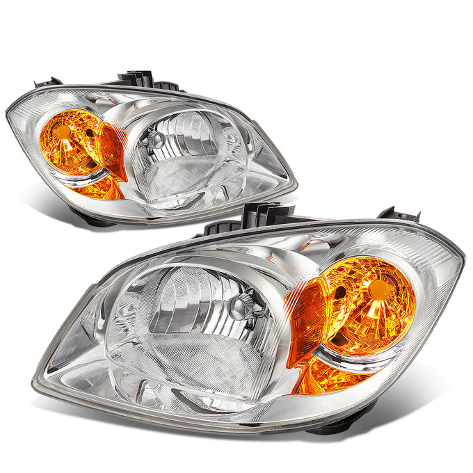 D-Motoring - Headlights - Chrome Housing - Amber Corner - Plug-n-Play - Pair - Chevrolet Cobalt / Pontiac G5 / Pontiac Pursuit - 1