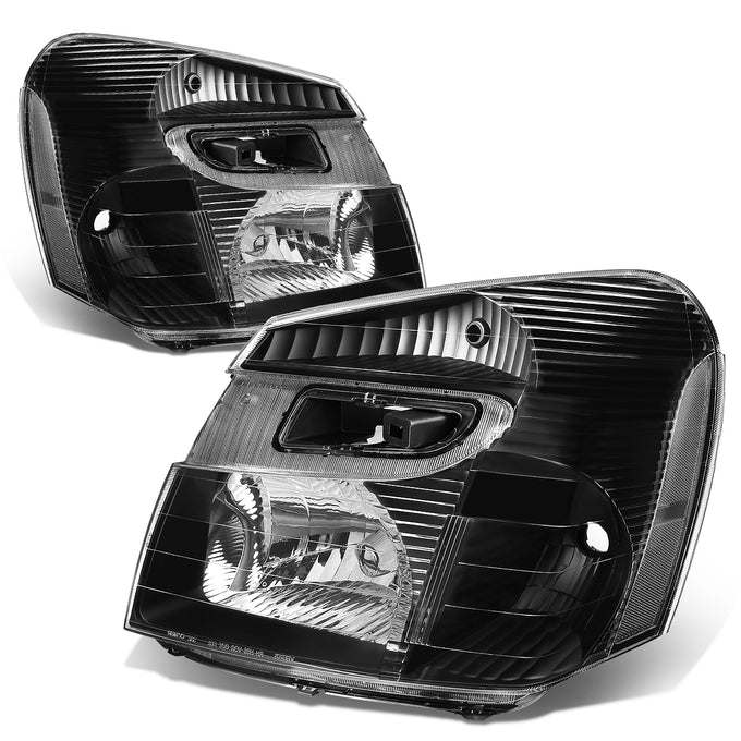 D-Motoring - Headlights - Black Housing - Clear Corner - Plug-n-Play - Pair - 05-09 Chevrolet Equinox - 1